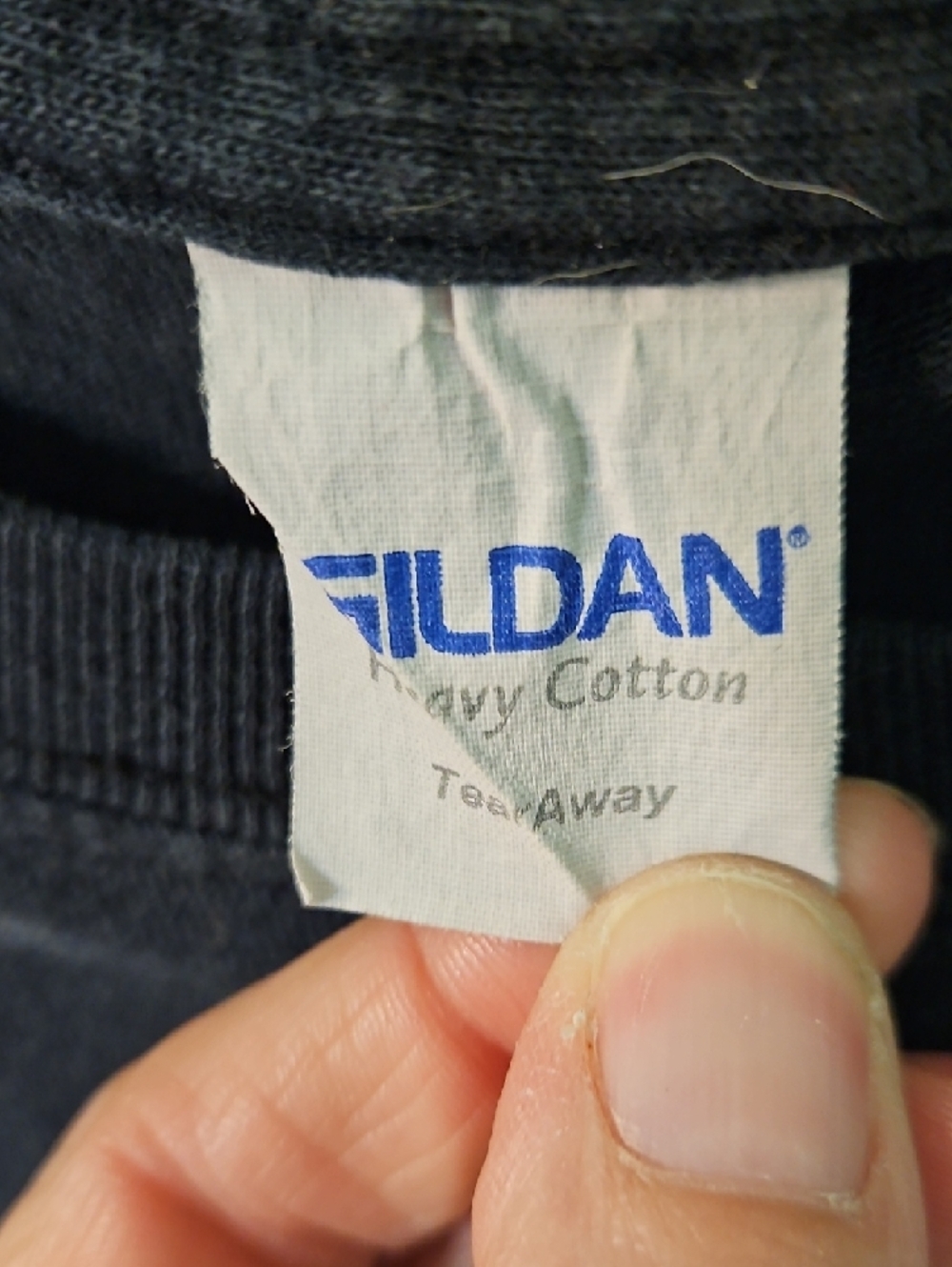 Gildan Black T-Shirt with Blue Logo Tag - Picture 2 of 3